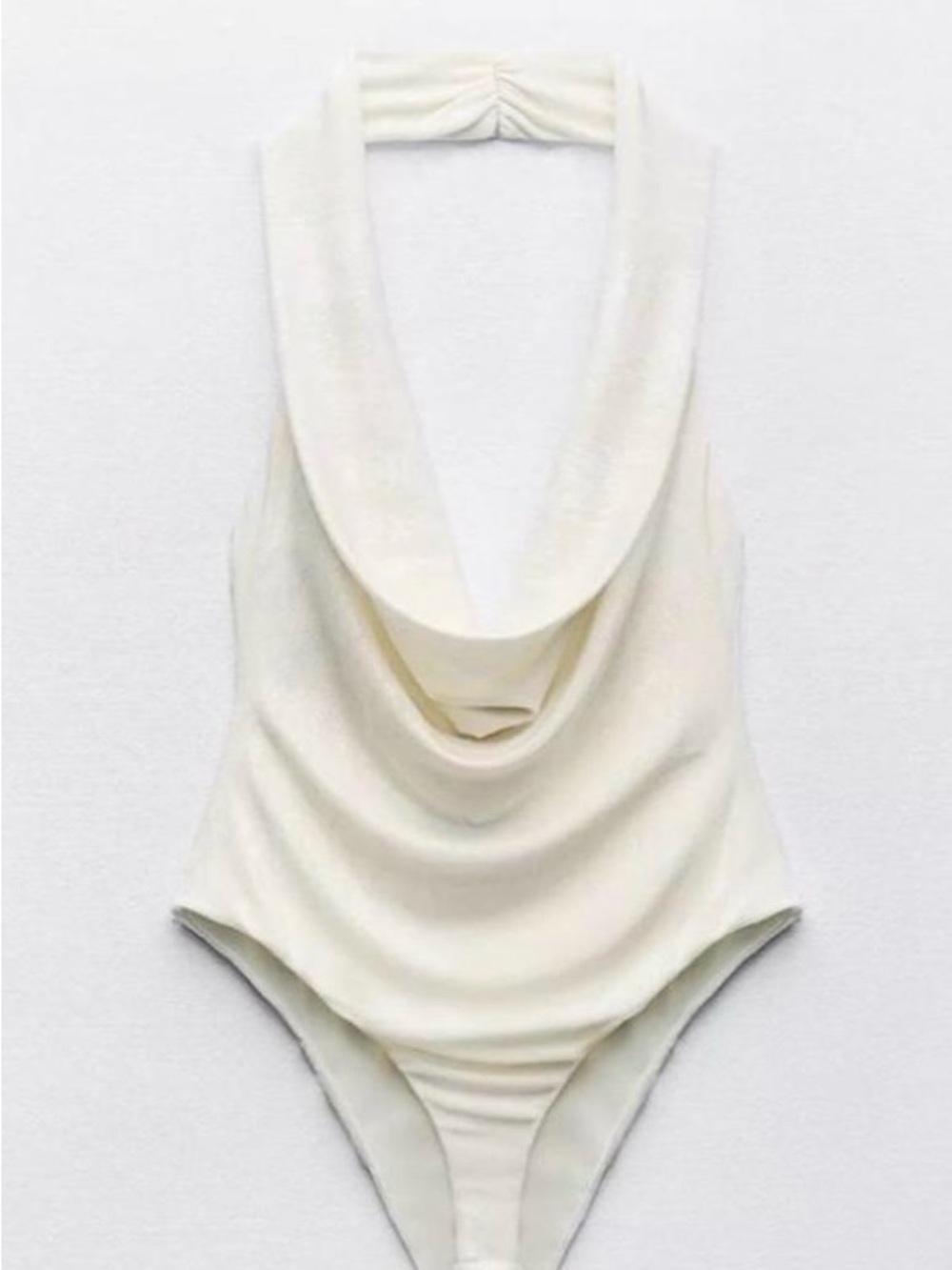 Zara Cream Cowl-Neck Bodysuit